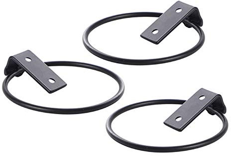 Betos Blumentopfhalter mit Ring, Wandhaken, Eisen, Schwarz, faltbar, Metall, 3 Stück
