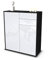 Stil.Zeit Highboard Lisann, Korpus anthrazit matt, Front Hochglanz-Design Weiß (92x108x35cm), Push-to-Open Technik & Leichtlaufschienen