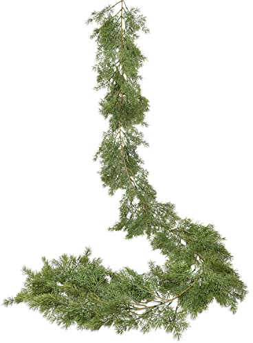 Lvydec Weihnachtsgirlande aus Kiefernholz, Dekoration, 1,8 m, realistische Zederngirlande, Zypressen-Girlande für Urlaub, Kamin, Tisch, Mittelstück (148 Stiele)