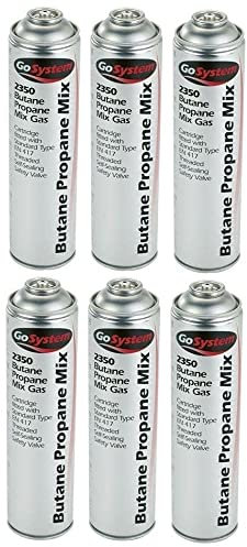GoSystem Garden Weed Wand Gas Weed Killer Burner Blaster Burning Torch and Gas Canisters Refill for Camping Stove Blowtorch BBQ (6 x Go Can 350g Only)