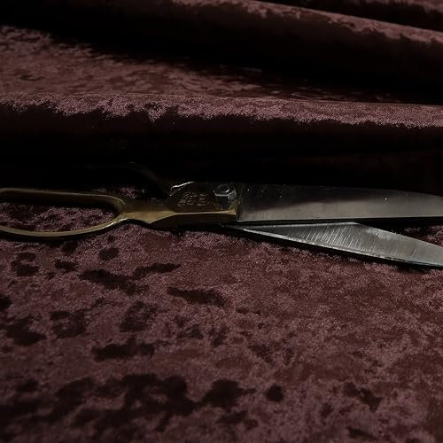 Redbrick Mill Fabrics Glamouröser Glanz, flammenbehandelter Samtstoff, strapazierfähiger Qualitäts-Polsterstoff in weinroter Farbe (1 Meter)