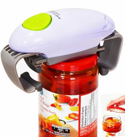 Electric Jar Opener for Arthritis Hands, Automatic Glass Jar Opener for Seniors, Bottle Opener for Weak Hands RA Suffers, Powerful Kitchen Gaget Suitable for Different Sizes of Jars