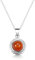Materia Damen Kette 40cm Silber 925 mit Anhänger rund Bernstein KA-129-K30-40cm