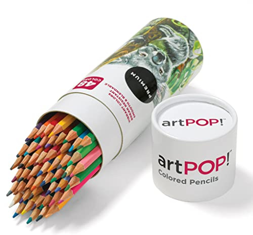 artPOP! Colored Pencils - 48 Colors - Smooth and Blendable, Break Resistant - 3mm Core - Hexagon Shape - Vibrant Colors for Illustration, Adult Coloring, Doodling, Journals