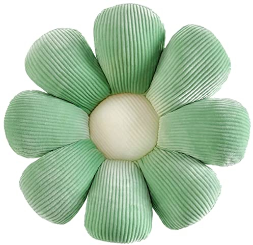 Blumenkissen, blumenförmige Wurfkissen, Blumenbodenkissen, Zierkissen, Stuhlkissen Zierkissenbezüge niedliche Raumdekoration und Plüschkissen für Schlafsessel im Schlafzimmer (35cm (13.8inch), Green)