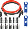 GTIWUNG Cable de Extensión Solar 2m 4 mm² con Conector Hembra y Macho Herramienta de Kit de Adaptador de Panel Solar Cable Solar Rojo/Negro Clavijas de Placas Solares + 5 Pares Conectores Solares