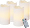 EGLO 4er Set flackernde LED Kerzen, künstliche Stumpenkerzen flammenlos mit Timer-Funktion und Fernbedienung, batteriebetriebene Wachskerzen aus Echtwachs in Weiß, warmweiß, 10 cm