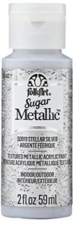 FolkArt Sugar Metallic Acrylic Paint 2oz-Stellar Silver