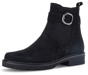 Gabor Damen Chelsea Boots, Frauen Stiefeletten,Wechselfußbett,Best Fitting,uebergangsschuhe,uebergangsstiefel,schwarz/Altsilber,42 EU / 8 UK