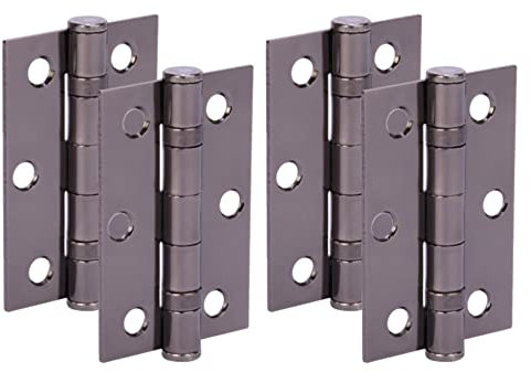 HANDLEZONE® Door Hinges 2 Pairs 76mm / 3 inch Ball Bearing, with Screws - Black Nickel