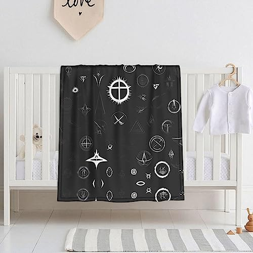 Schwarz-weiße Universe-Babydecken, Flanell und Velours, leicht, warm, atmungsaktiv, keine schädlichen Substanzen, weiche Haptik, geeignet für Babys