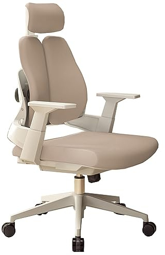 GIZNXBA Chaise De Jeu Gaming, Fauteuil D'ordinateur, Chaise De Bureau Ergonomique Fauteuil De Bureau À Haut Dossier Chaises De Travail avec Support Lombaire Réglable, Appui-tête (Color : /Beige)