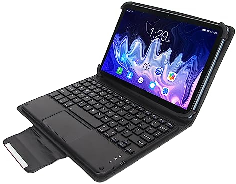 PUSOKEI 10,1 Zoll Tablet für12.0, Octa Core, 8 GB RAM, 256 GB ROM, 5G WiFi, 1960 X 1080 Auflösung, Zwei Lautsprecher, 2 in 1 Convertible, BT Tastatur (EU-Stecker)