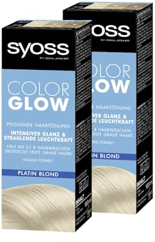 Syoss Color Glow Pflegende Haartönung Platin Blond (2x 100 ml), semi-permanente Coloration für strahlende Farbintensität bis zu 8 Haarwäschen, ohne das Haar zu schädigen