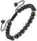Apocalyptic-K Schwarzes Turmalin-Naturstein-Armband&18K Gold |4-6MM | 6.7-9.3 IN | ，Damen Armband &18K Gold | Einstellbar (Schwarzer Turmalin,6MM)