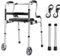 REAQER Folding Walking Frame with 5 Wheels and Seat Adjustable Lightweight Zimmer Frame Walking Aids for The Elderly Disability Walker