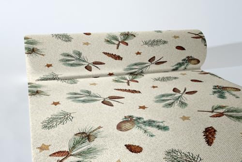 Mank Airlaid Tischläufer Pinea 40 cm x 24 m 1 Stück – Premium Einweg-Tischläufer für Festliche Anlässe, Weihnachten