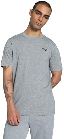 PUMA Mens ESS Small Logo Tee T-Shirt, Medium Gray Heather, L