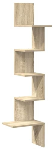 vidaXL Wand-Eckregal Sonoma-Eiche 32x32x127,5 cm Holzwerkstoff, Wandregal, Wandablage, Wandeckregal, Eckregal, Hängeregal, Schweberegal, Regal