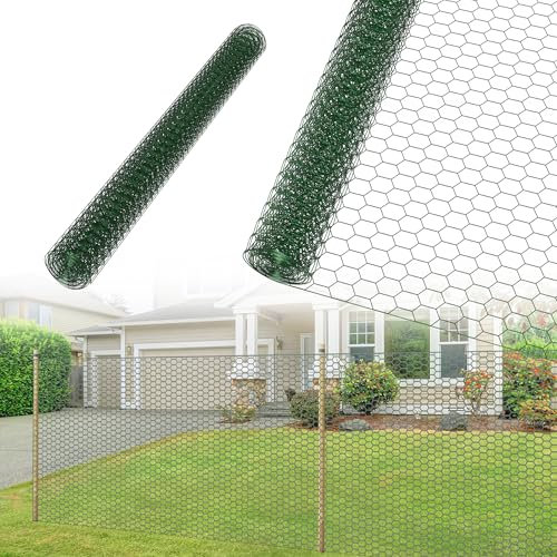 HENGMEI Maschendrahtzaun 35m Absperrzaun Bauzaun Begrenzungszaun Nutztierzäune Sechseckgeflecht Verzinkt Hühnerzaun Drahtzaun Kaninchendraht Hasengitter 100cm Hoch
