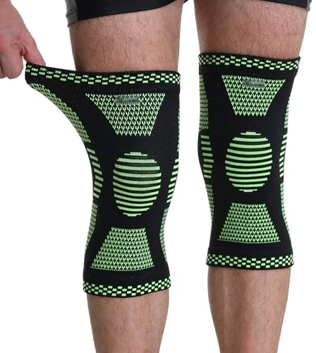 Neotech Care Bamboo Fiber Knee Support - Lightweight, Elastic, Comfortable & Breathable Fabric - Sleeve Brace for Men, Women, Youth - Right or Left (Green Colour, Size S, 1 Pair)
