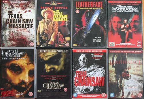 THE TEXAS CHAINSAW MASSACRE 1-8 complete collection 1. ORIGINAL / 2. PART 2 / 3. PART 3 / 4. NEXT GENERATION / 5. BEGINNING / 6. REMAKE / 7. TEXAS CHAINSAW / 8. LEATHERFACE = ULTIMATE 8 DVD SET