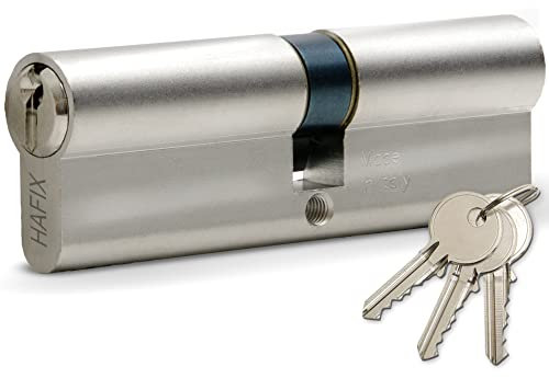 HAFIX® Schließzylinder Doppelzylinder 25/30mm ohne Not- & Gefahrenfunktion & Gleichschließung. Profilzylinder für Türschloss Schloss inkl. 3 Schlüssel Messingzylinder für mehr Sicherheit Türzylinder.