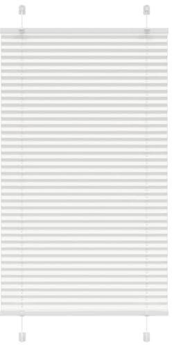 vidaXL Plissee Weiß 75x150 cm Stoffbreite 74,4 cm Polyester, Faltrollo, Klemmfix, Plisseerollo, Jalousie, Rollo, Plisseerollo für Fenster