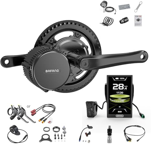 BAFANG 48V 750W Mittelmotor - BBS02B Mid-Drive-Kit, BBS02 E-Bike-Umrüstkit mit 44T Kettenblatt und DPC010 Display für 68-73 mm Tretlager, G340 Elektrofahrrad-Kit ohne Akku (CAN-Protokoll).