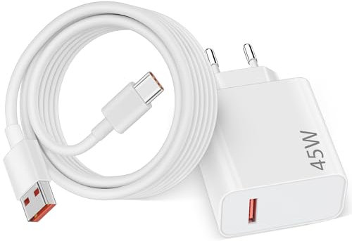 45W Cargador USB y 2Metro Cable USB C para XiaoMi Redmi Note 14 Pro 5G Poco X7, Turbo Carga Rápida Adaptador Cargador y Tipo C Cable para Xiaomi Pad 6 Pad Pro 5G Redmi Note 13 Poco Pad M6 Mi 10T Lite