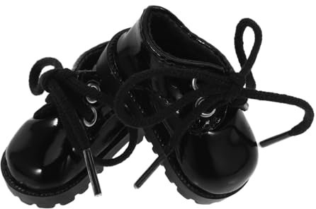 TOYANDONA 1paar Miniatur Puppenschuhe Accessoire Für Puppen Spielzeug Schuhe Schwarz Langlebig Verschönerung Ihrer Puppen Für Und Rollenspiele