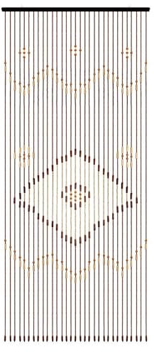 Repomanda Türvorhang Holzperlen 90x208 cm, 31 Stränge, Dekorativer Perlenvorhang mit Baumwollfäden für Tür Innenbereich