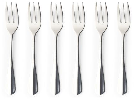 Salter Dessertgabel-Set mit 6 Stück – Newbury, 18/0 Edelstahl Kuchengabeln, 16.5cm Höhe, Gebäckbesteck-Set, Flachware mit Spiegelpolitur-Finish, Restaurant, Küche, Spülmaschinenfest