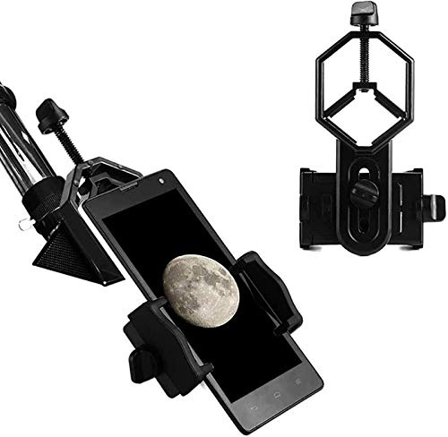 Tragbares Fernglas, leistungsstarke Handy-Adapterhalterung aus Aluminiumlegierung, Anti-Shake, passend für alle Smartphones, kompatibel mit Ferngläsern, Monokularen und Teleskopen