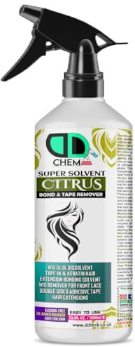 Citrus Super Solvent Bond & Tape Remover, Hair Extensions Remover Easy to Use Adhesive Tape Remover Wig Glue Dissolvent Gentle on skin best multipurpose remover Alcohol free (1000ml Spray)