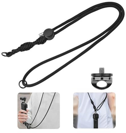 Nylon justerbar kamerarem nackrem för DJI Osmo Pocket 4P/4/3/Action 5 Pro/Action 4/Action 3/INSTA360 X5 X4 X3 X2/GO 3S/GO 3/Gopro Series/Ace Pro 2/Ace Pro, snabblåsande axelrem bärrem