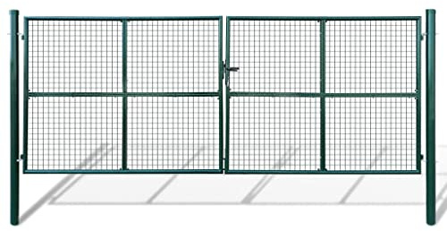 Doppeltor Zauntür Gartentür,Gitter-Gartentor 415 x 150 cm für Terrasse Garten