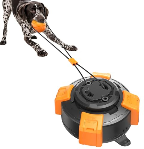 DaoBailar Jouet interactif pour chien avec ventouse, corde de traction de 68 cm et balle de 6,8 cm, jouet à mâcher pour toutes les races de chiens sur des surfaces lisses, orange