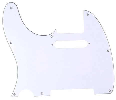 11 Löcher E-Gitarre Schlagbrett Einloch Schlagbrett Für E Gitarre PVC Frontabdeckung Linke/rechte Hand(White left)