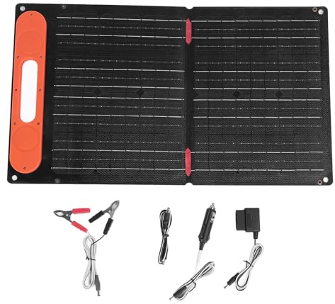 Chargeur de panneau solaire 60 W ETFE double face 12 V PD charge rapide panneau solaire portable pliable à adsorption magnétique avec poignée pour l'extérieur