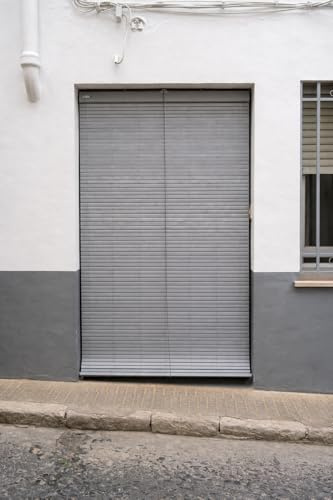 Persiana Alicantina de PVC Enrollable para Exterior, Gris, 100x160 | Persiana Tradicional para Ventanas, Balcones y Terrazas, Protección Solar UV, Fácil Instalación