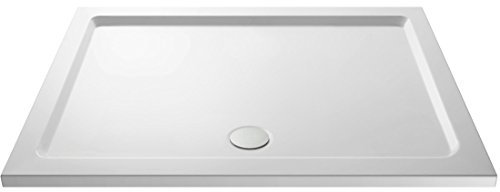 VeeBath Square Shower Tray 1500x700mm Stone Resin Tray for Shower Enclosure Bathroom- White