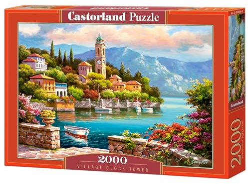 Castorland C-200696-2 Village Clock Tower, Puzzle 2000 Teile, 92 cm x 68 cm