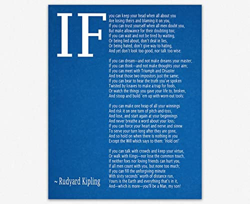 IF Poem Art Print IF Poem by Rudyard Kipling Art Print IF Poster If Poem Poster If Poem Print If Poem Wall Art If you can If by Kipling Poem (Blueprint, 50cm x 70cm)