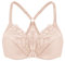 MELENECA Women's Front Fastening Racerback Plus Size Stretch Lace Underwire Unlined Bras Beige 38E