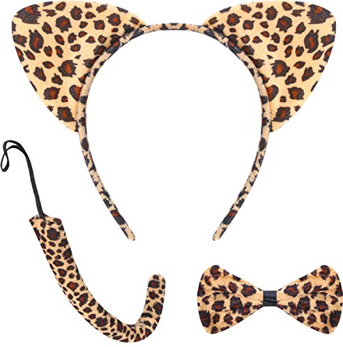 Ohren Stirnband Set Ohren Schwanz Fliege Tier Kleid Set Kostüm Party Dekoration Zubehör