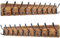 WEBI Garderobenleiste,98cm Lang Garderobenhaken mit 10 Dreifachhaken,Wandgarderobe Holz,Kleiderhaken Wand,Hakenleiste Garderobe,Jackenhalter Wand für Mäntel,Jacken,Rustikal Braun,2 Stück