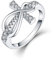 JO WISDOM Damen Ringe Silber 925 Infinity Unendlicher Kreuz Kruzifix Ring mit 3A Zirkonia Swarovski,Schmuck für Frauen