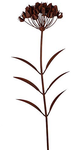 UNUS Gartendeko Gartenstecker aus Edelrost Metallblume 103 cm 3D Optik für Garten Balkon Terrasse