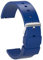 ULLCHRO Unisex Kautschuk Armband mit Edelstahl Silber Faltschließe 14mm Tiefes Blau
